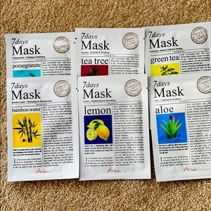 Korean Ariel set of 6 face masks